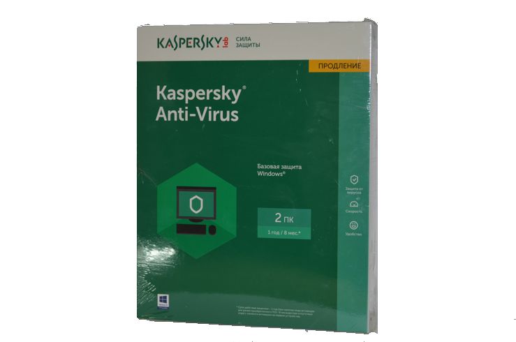 Kaspersky Anti-Virus  Box 2-desktop, 12 месяцев, Продление