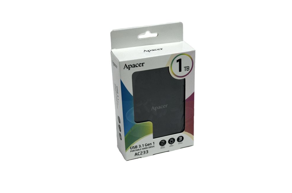 Внешний жесткий диск Apacer AC233, 1 TB, черный ,HDD , USB 3.1, black