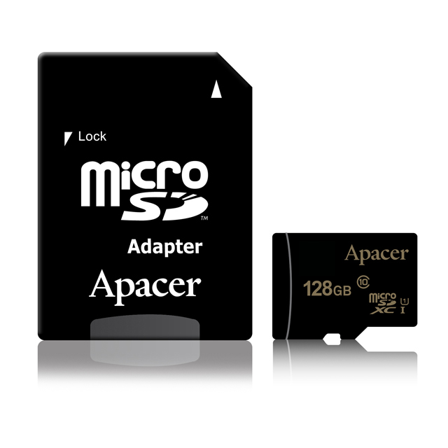 Карта памяти microSDXC 128GB, Apacer Class 10, 80R/20W, + adapter SD