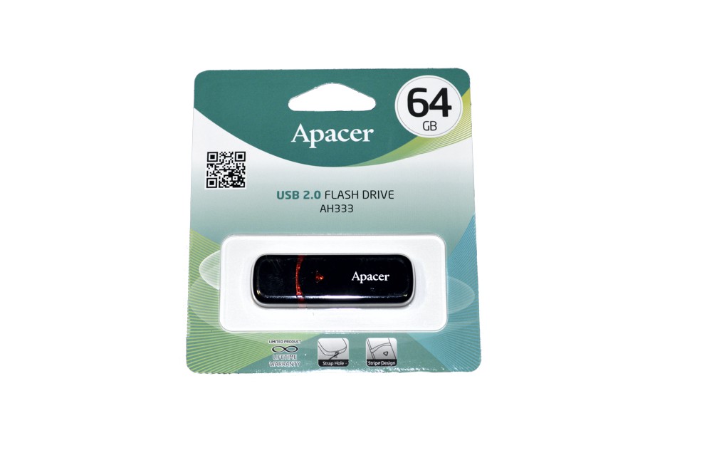 USB Флэш Apacer AH333, 64GB,  AP64GAH333B-1, Черный