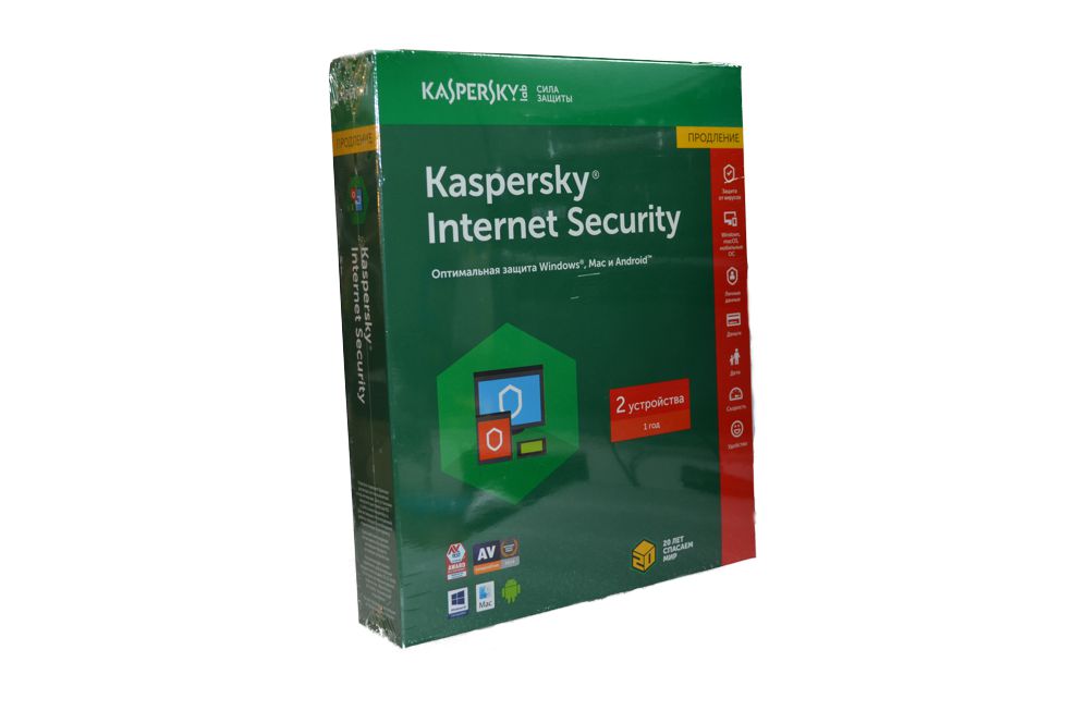 Kaspersky Internet Security  Box 2-desktop, 12 месяцев, Продление
